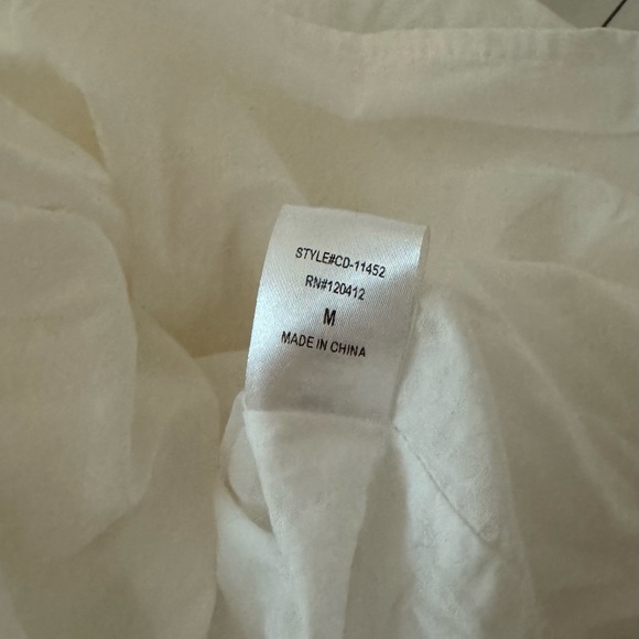 White Cutout Puff Sleeve Dress - Picture 6 of 6